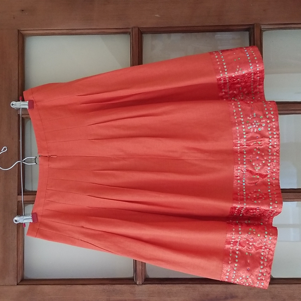 I.C.E. Sequined Skirt Size 6 Bright Orange